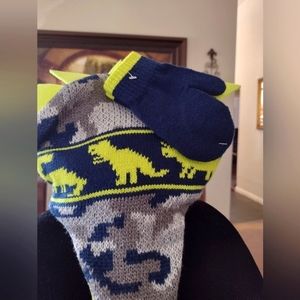 Children's Dino Hat with Mittens 🦖🦕😍😎😍